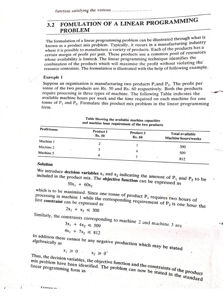 LPP Formulation - Examples | PDF