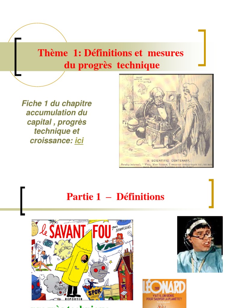 Définitions du progrès technique | PDF | Changement technologique ...