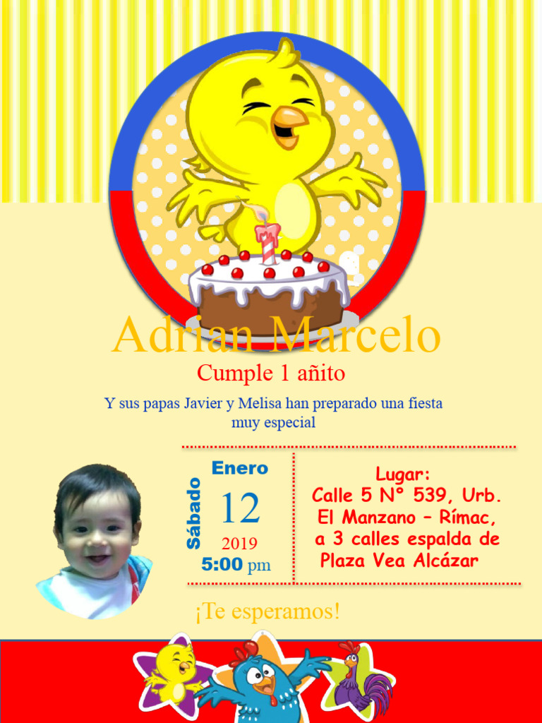 Invitacion Pollito Amarillito | PDF