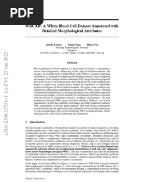 【白细胞数据集】WBCAtt A White Blood Cell Dataset Annotated with Detailed Morphological Attributes