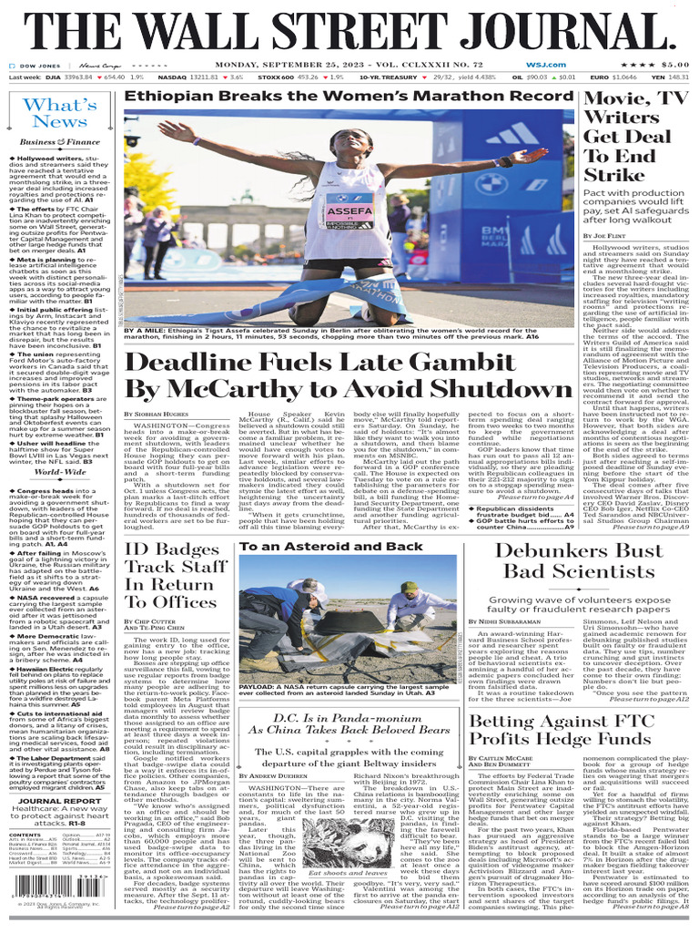 WSJ 2509 | PDF | Recession | Prices