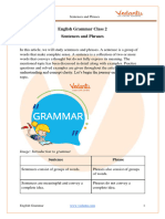 English Grammar Class 2 Sentences and Phrases - Learn and Practice - Download Free PDF