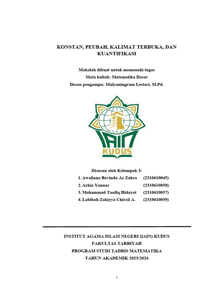 Tugas Math Dasar Smt 1 Pdf
