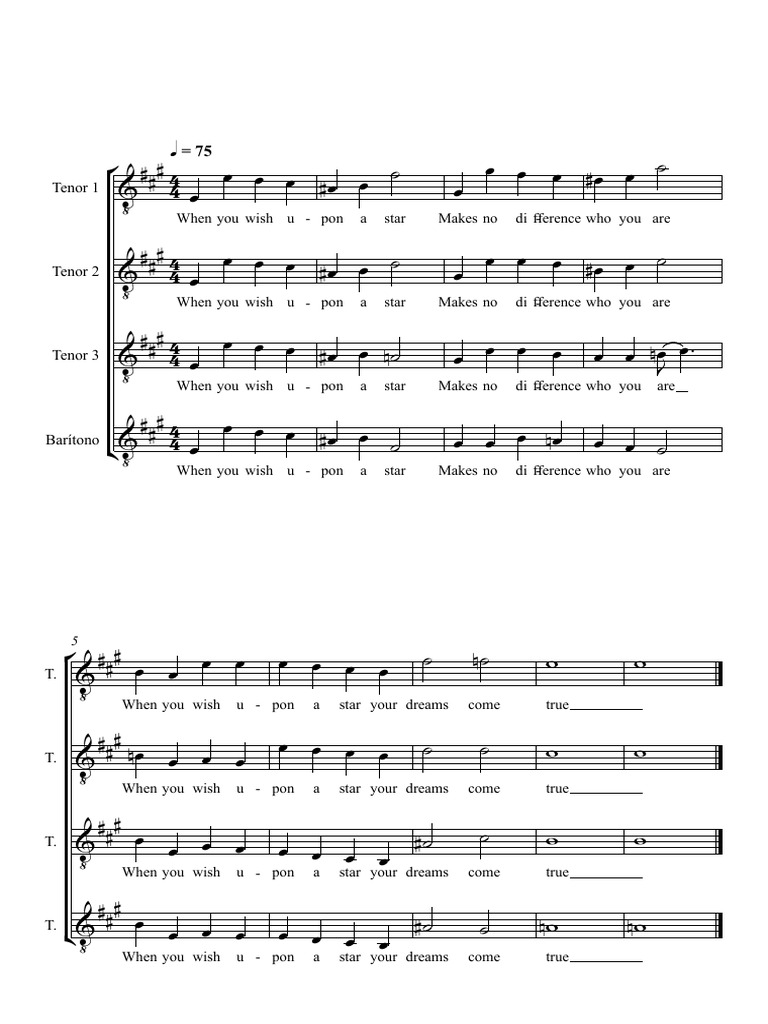 When You Wish Upon Star Partituras E Partes Pdf