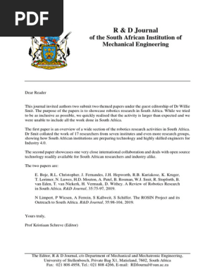 A Review of Robotics Research in South Africa 2019