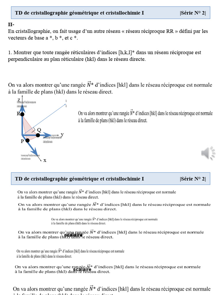 Réseau réciproque en cristallographie | PDF | Sciences et mathématiques