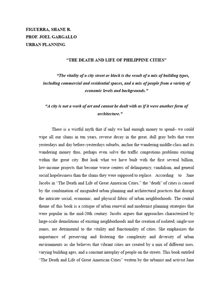 Urban Plan Activity1 Pdf