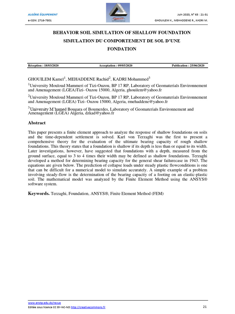 Behavior Soil Simulation of Shallow Foundation | PDF