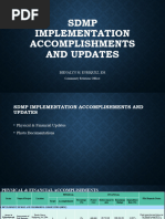 SDMP Implementation Accomplishments and Updates