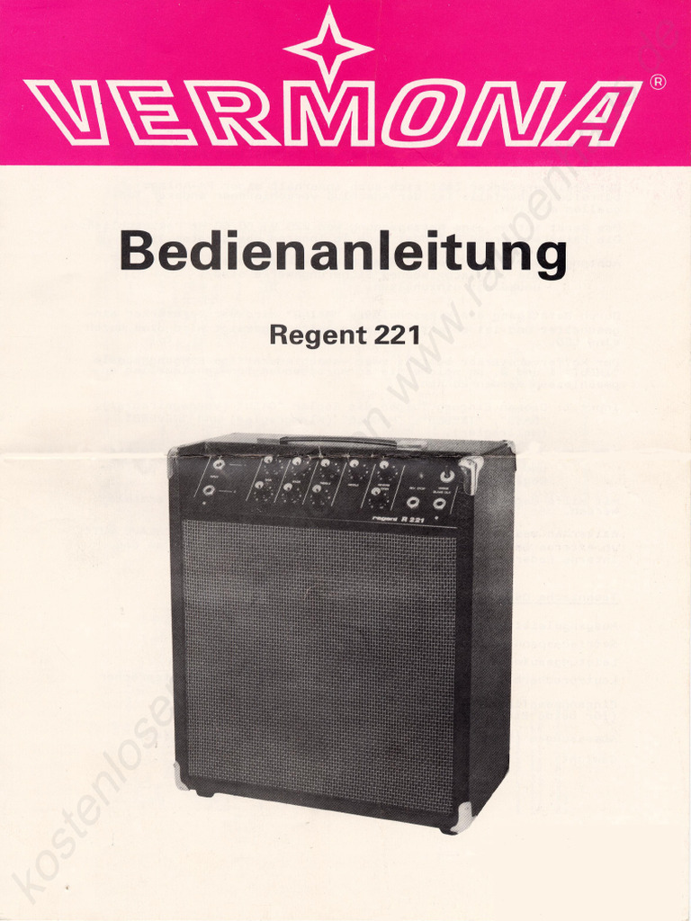 Vermona Regent 221 SM | PDF