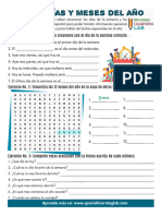 Days Months Spanish PDF Worksheet 02