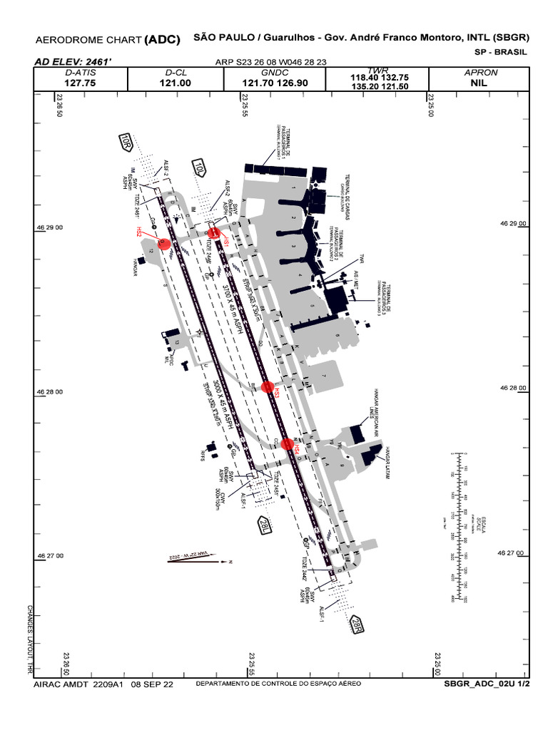 SBGR Aerodrome Chart Details | PDF