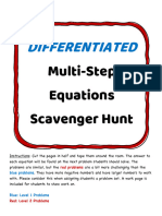 Differentiated: Multi-Step Equations Scavenger Hunt