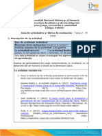 Guia de Actividades y Rúbrica de Evaluación - Unidad 1 - Tarea 2 - El Juego