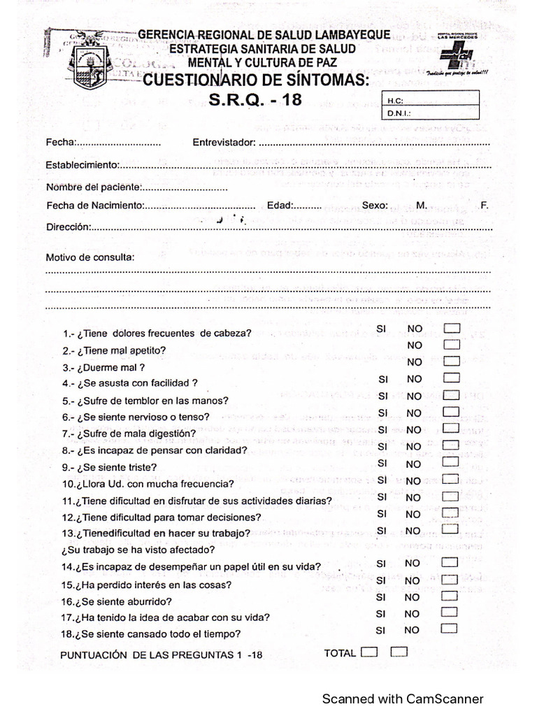 SRQ - 18 | PDF