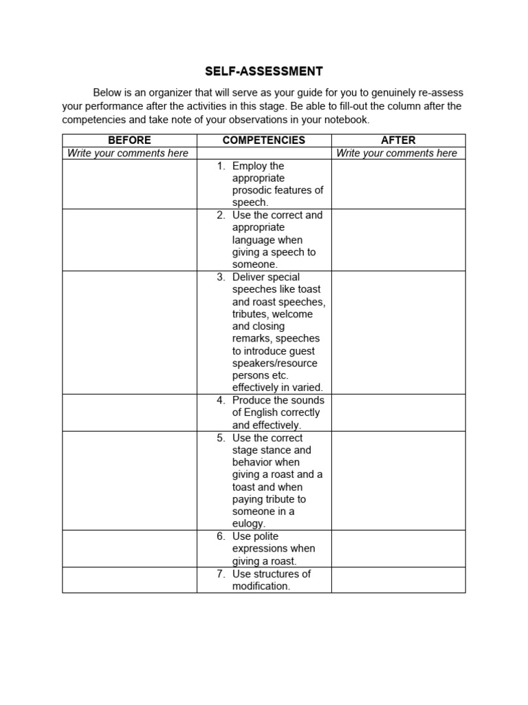 Self Assessment PDF