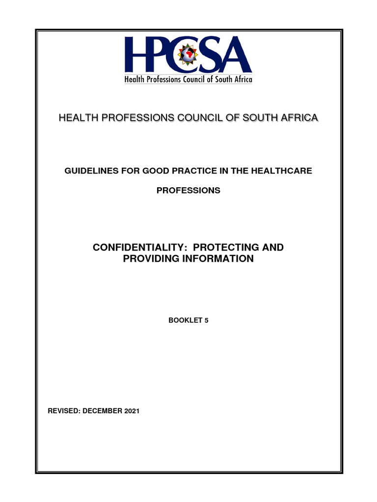 Booklet 5 Confidentiality Protecting and Providing Information Vdec ...