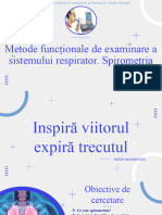 Metode Funcționale de Examinare A Sistemului Respirator. Spirometria