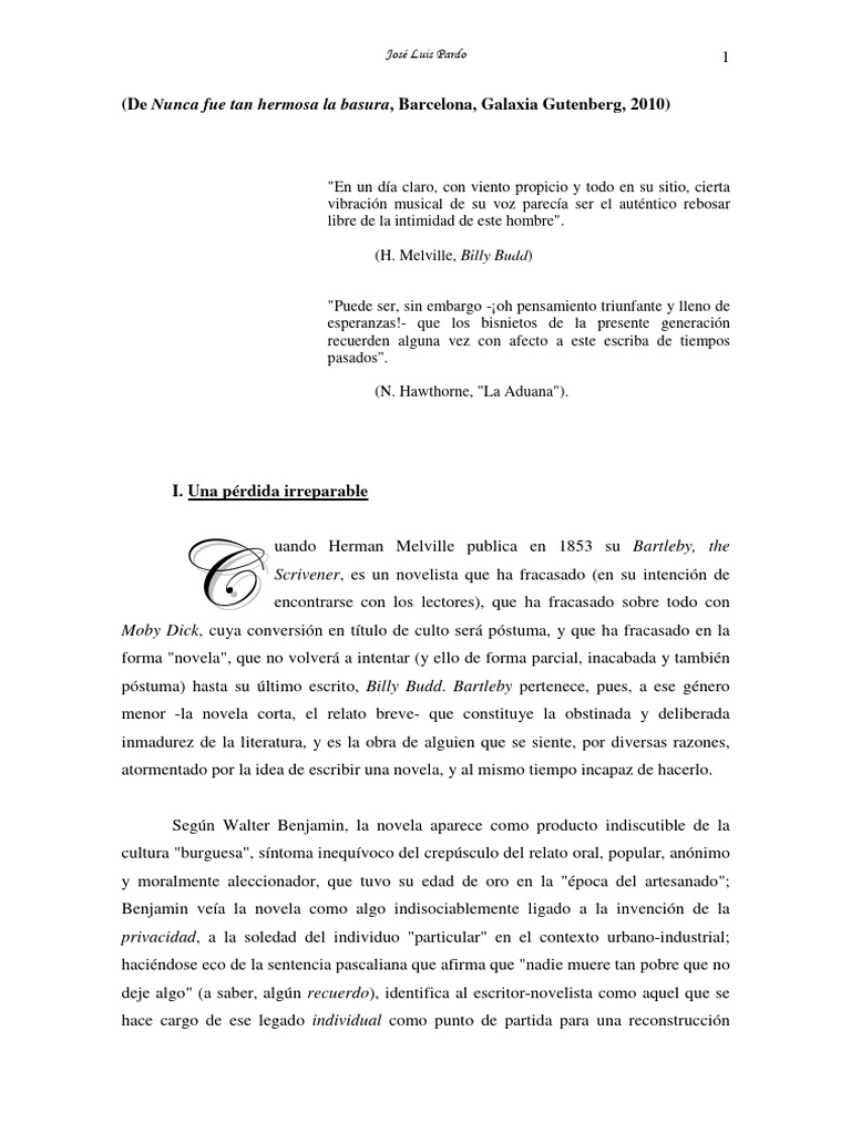 Bartleby o de La Humanidad | PDF