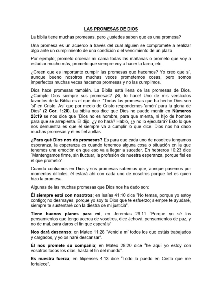 Las Promesas de Dios | PDF