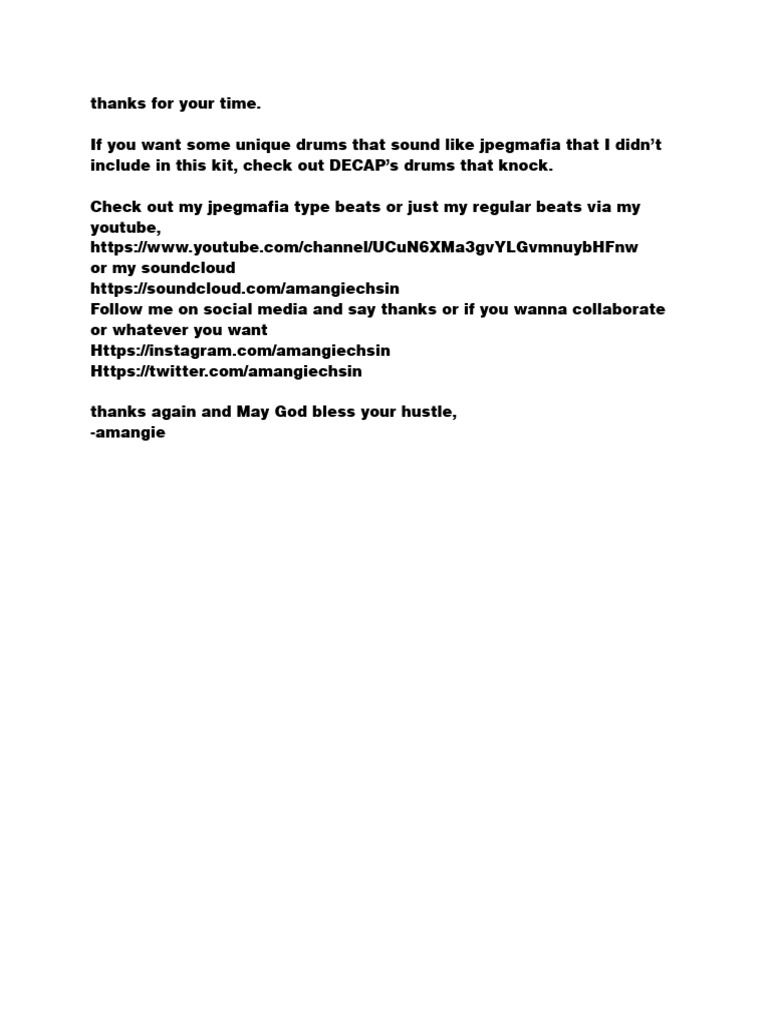 Note from Amangie: Beats & Collaboration | PDF | Poetry