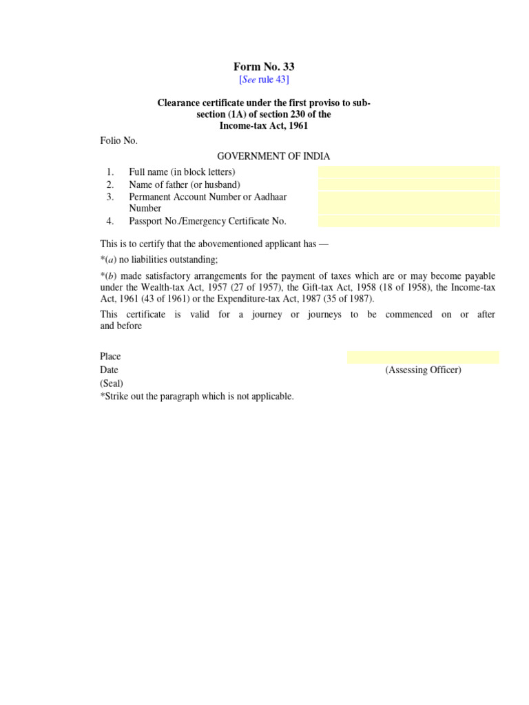 Form No. 33 | PDF
