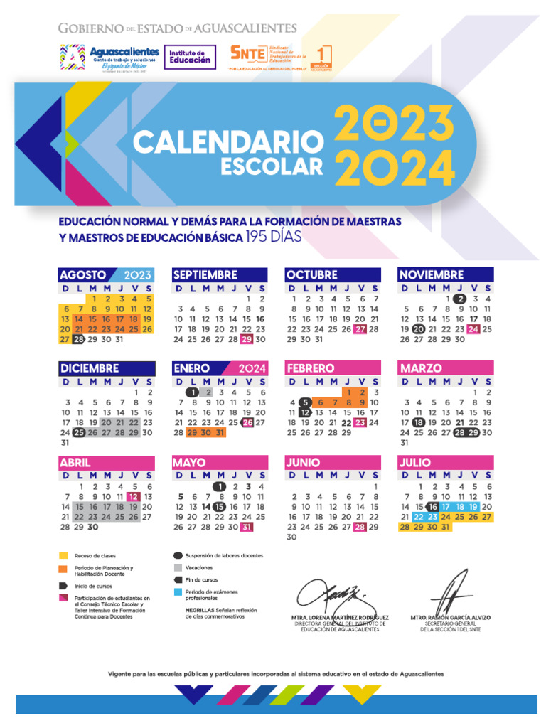 CalendarioEscolar20232024ESCUELASNORMALES PDF