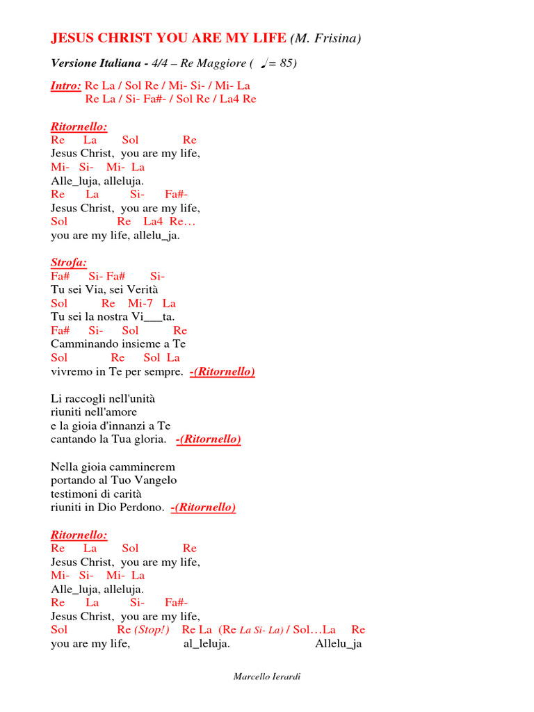 Jesus Christ You Are My Life | PDF