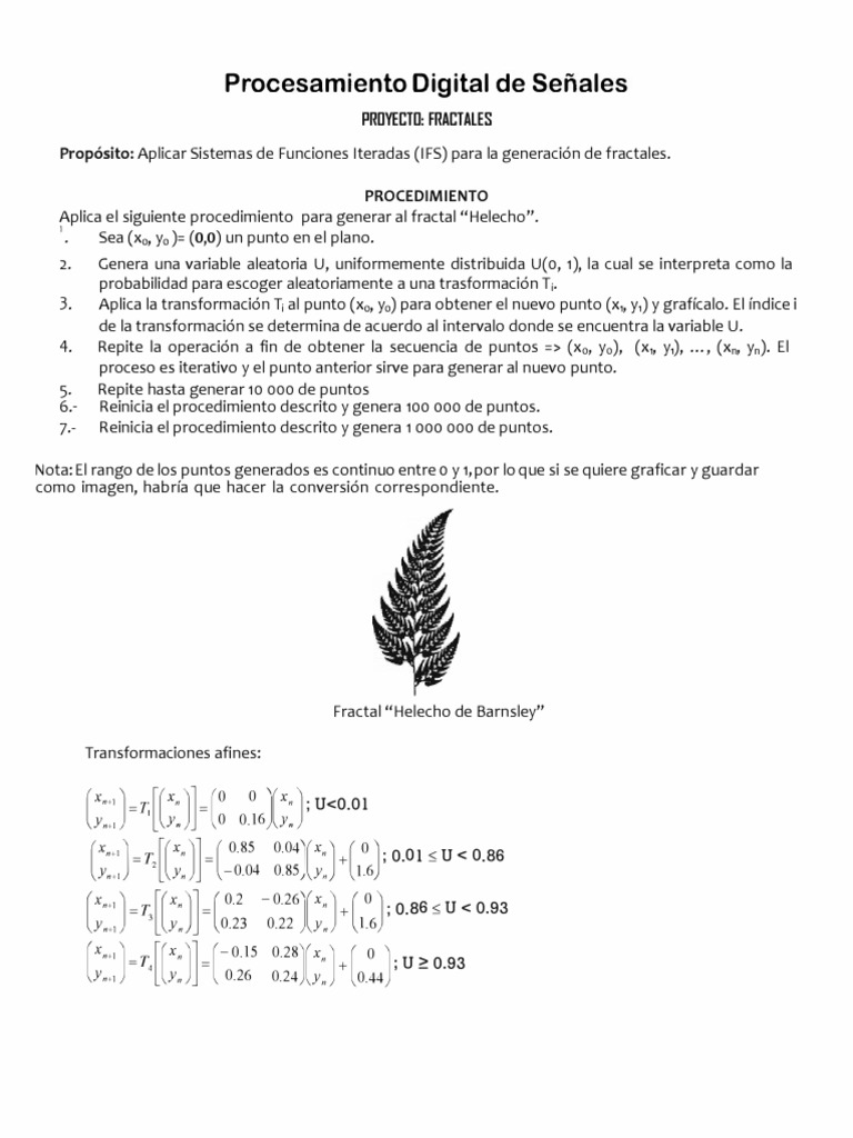 Generación de Fractal Helecho en Excel | PDF | Fractal | Formas geométricas