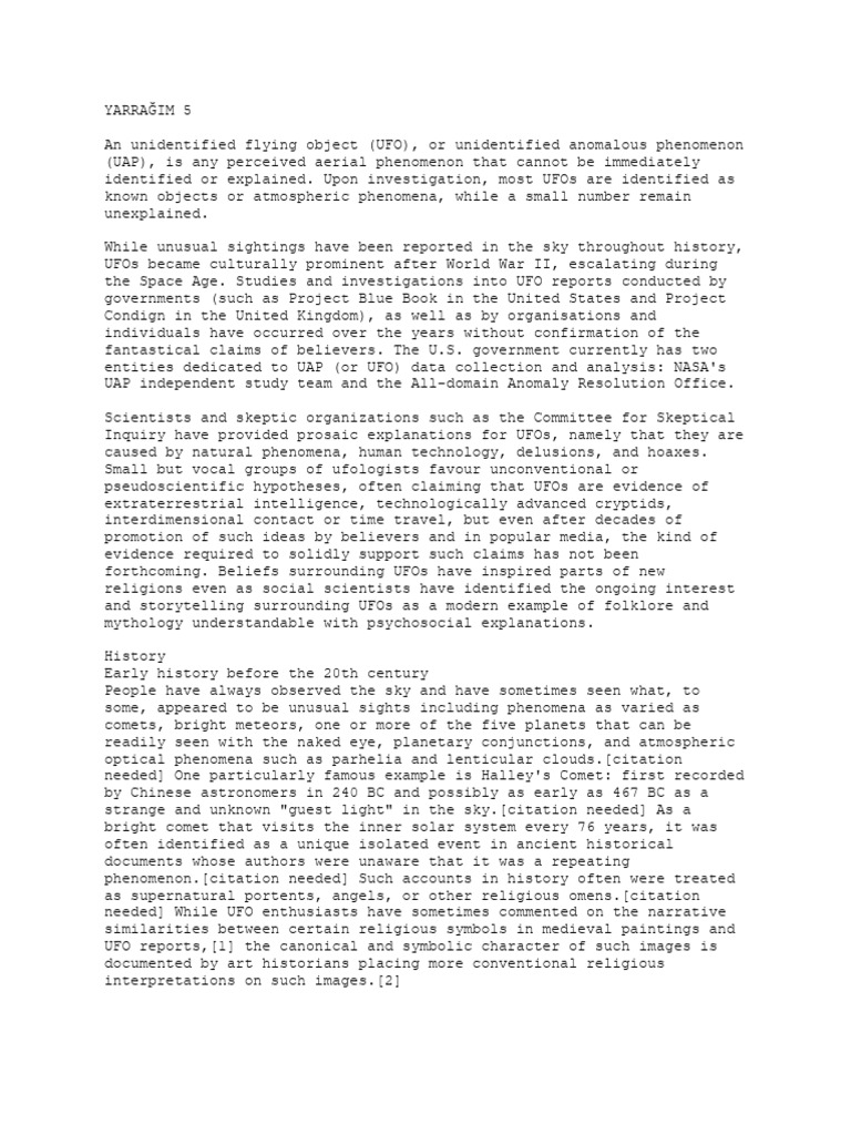 Research On Unidentified Objects | PDF | Social Science