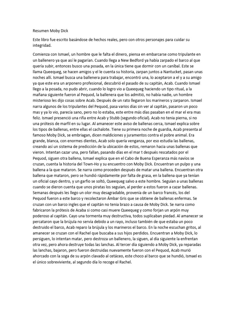 Resumen Moby Dick | PDF