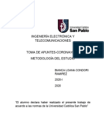 Ingeniería Electrónica Y Telecomunicaciones: Bianca Loana Condori Ramirez 2020-I 2020