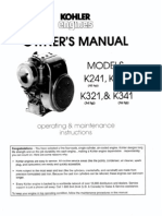 Kohler K Series Owners Manual