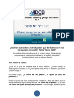 Análisis Del Texto Hebreo y Griego Del Salmo 23.1, Prof. HBOC, 6-9-2020