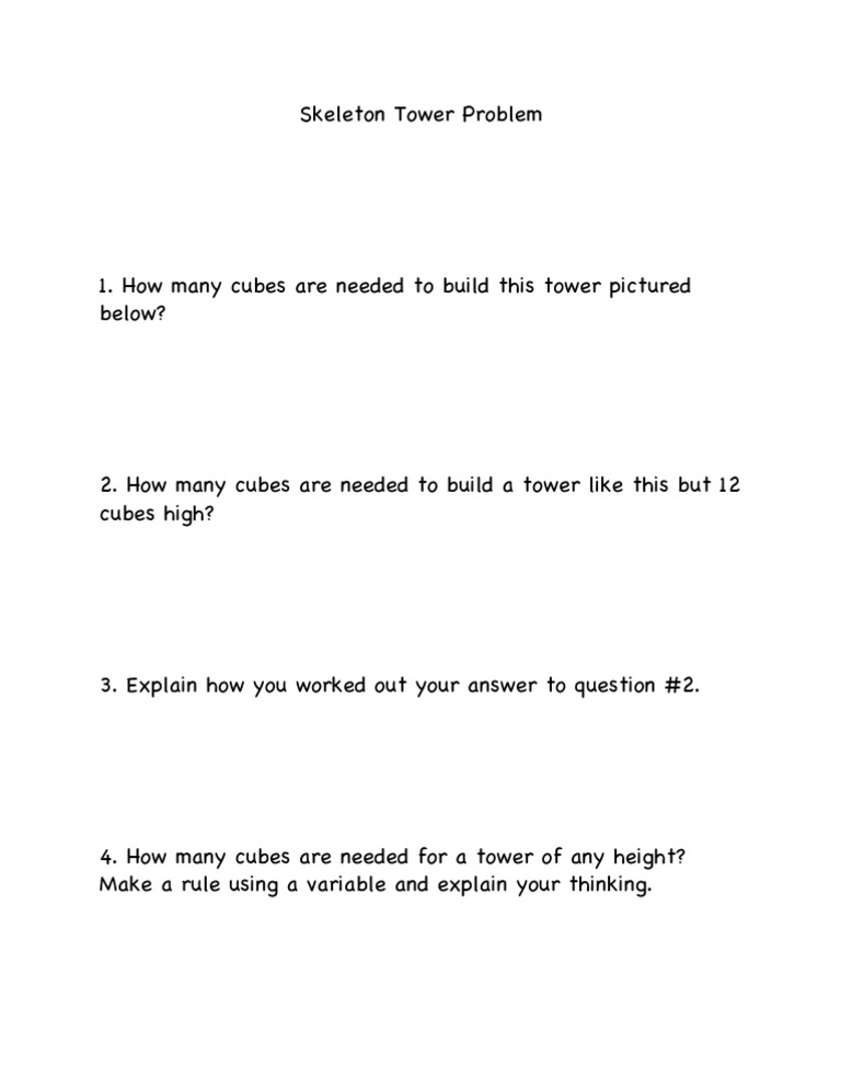 Skeleton Tower Cube Calculation Guide | PDF | Computers
