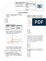 Lista de Exercícios - Plano Cartesiano