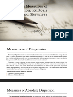 Measures of Dispersion Kurtosis and Skewness