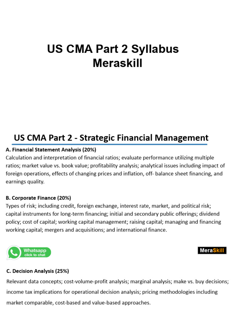 US CMA Part 2 Syllabus PDF