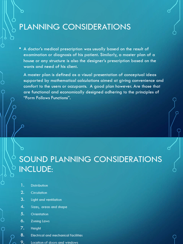 Planning Consideration PDF