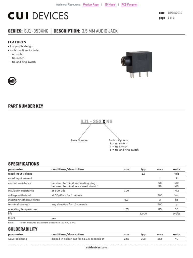 sj1 353xng | PDF | Switch | Manufactured Goods