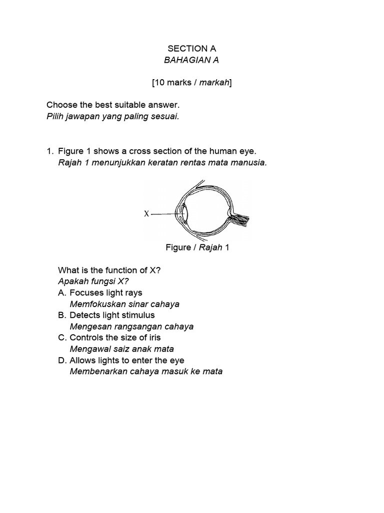 Science Section A Form 3 2023 | PDF
