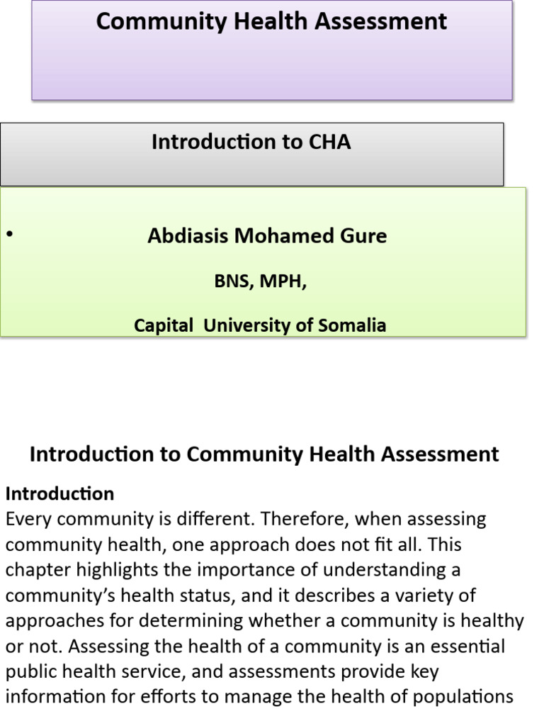 Chapter 1 Introduction Community Health Assessment Pdf