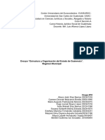 EnsayoEstructura y Organización Del Estado de Guatemala Régimen Municipal