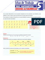 Ejercicios de Sucesiones Alfanuméricas para Quinto Grado de Primaria