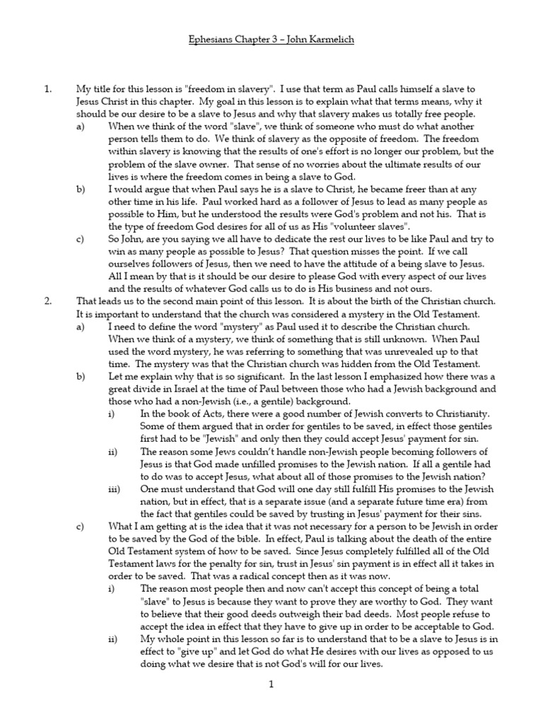 Ephesians Chapter 3 | PDF | Paul The Apostle | Jesus