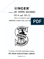 Singer Model 1101-4-1101 12 Sewing Machine Manual BW