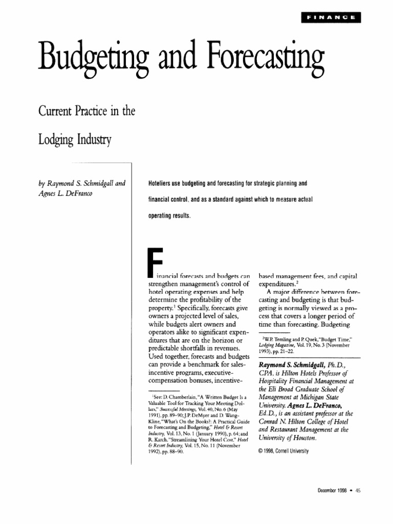 Budgeting and Forecasting | PDF | Finance & Money Management | Computers