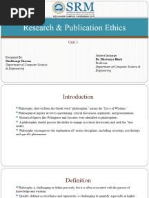 Research & Publication Ethics UNIT 1