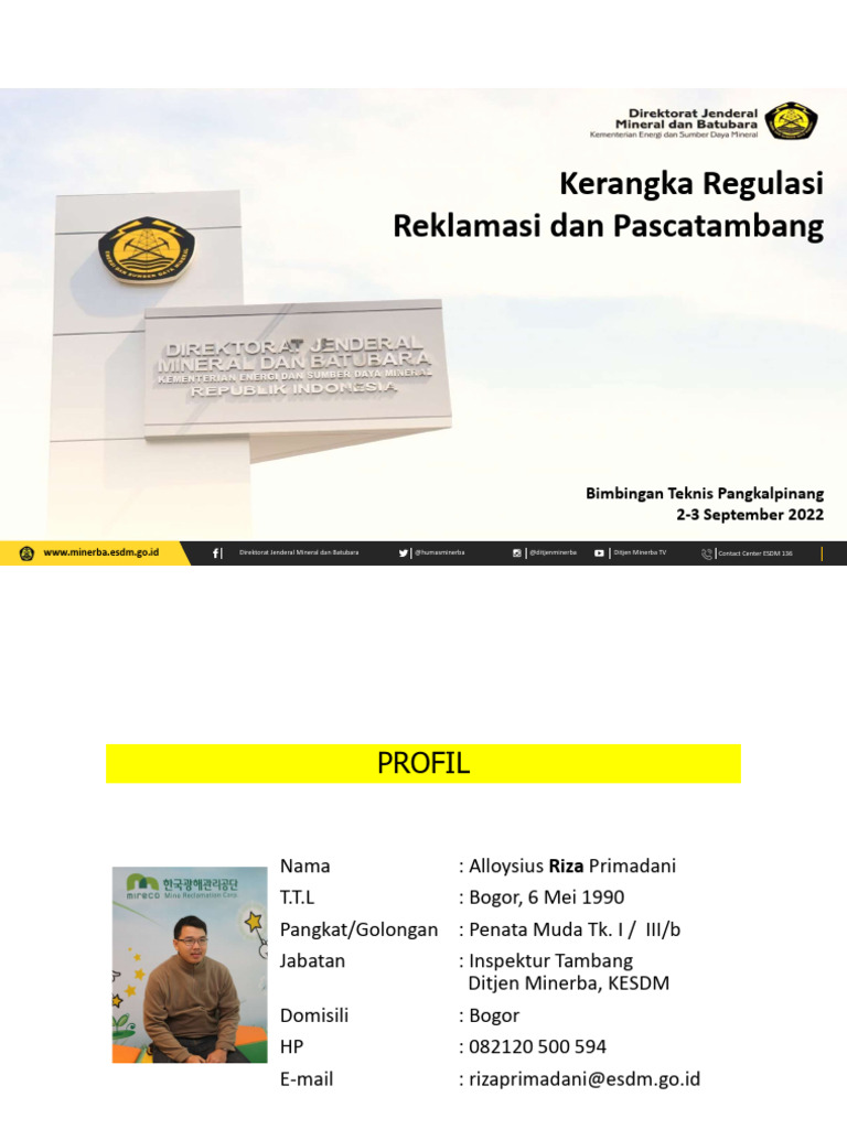Regulasi Reklamasi Pascatambang ESDM | PDF