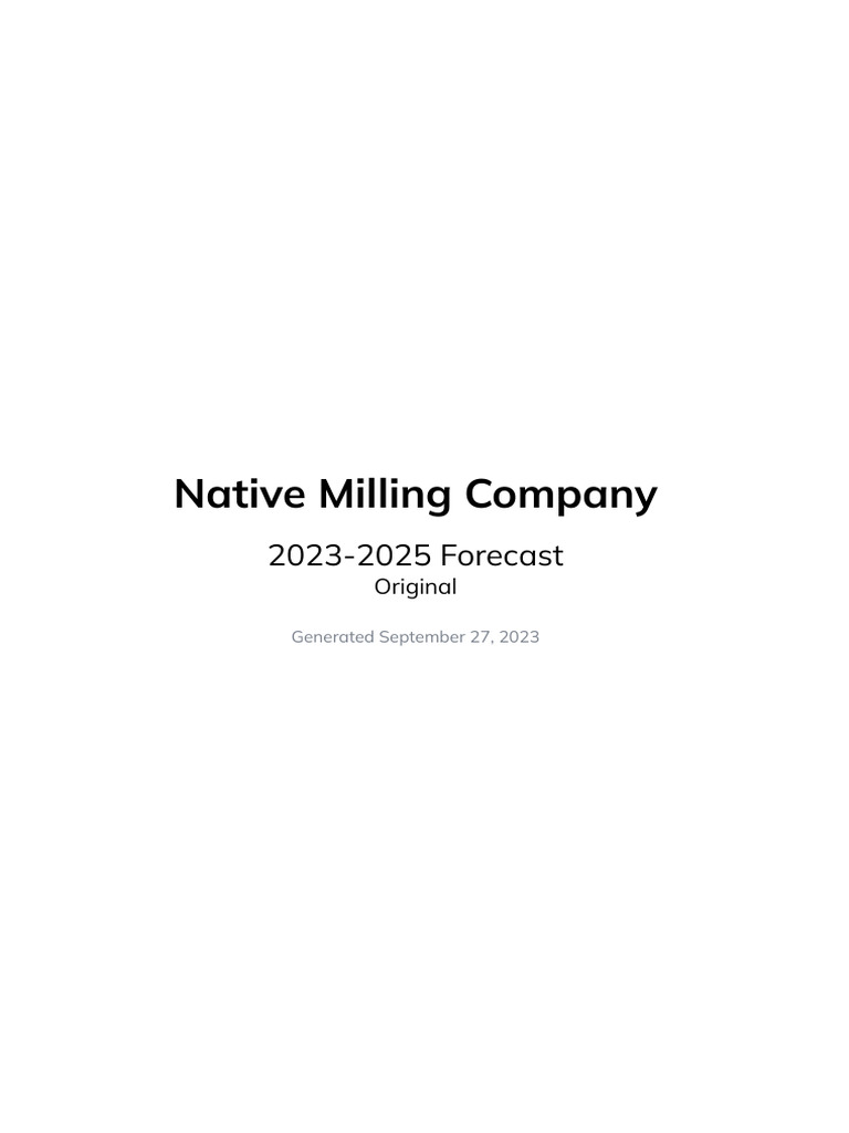 Native milling company 2023 2025 original pdf